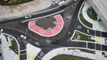 Roundabout along SR 972/SW 13th ST/SW 3rd AVE/ CORAL WAY at SW 15th RD